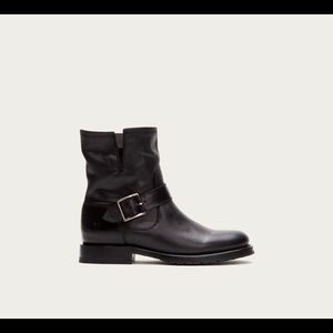 Frye black boots mid-calf silver buckle NEVER WORN